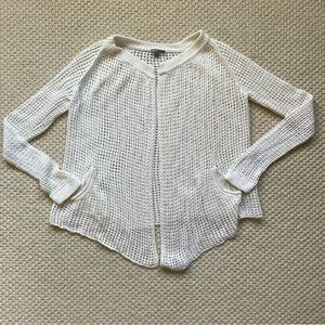 James Perse white crocheted sweater